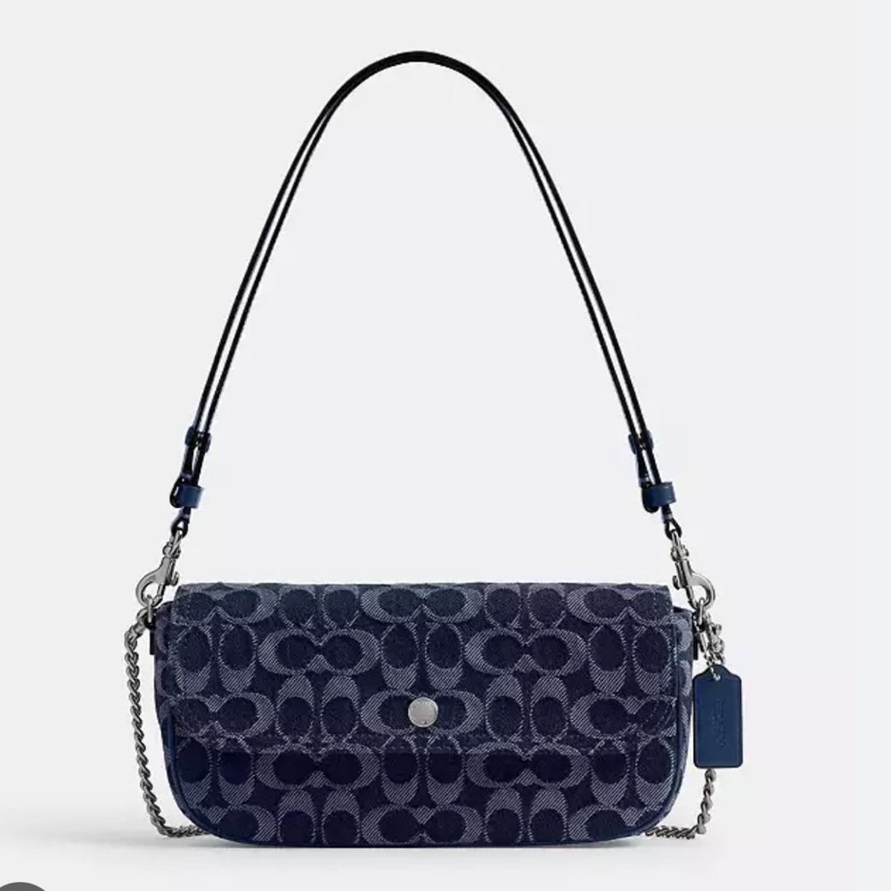 COACH Brook Flap Chain Bag In Signature Denim Crossbody Bag CAT60 - Picture 13 of 13